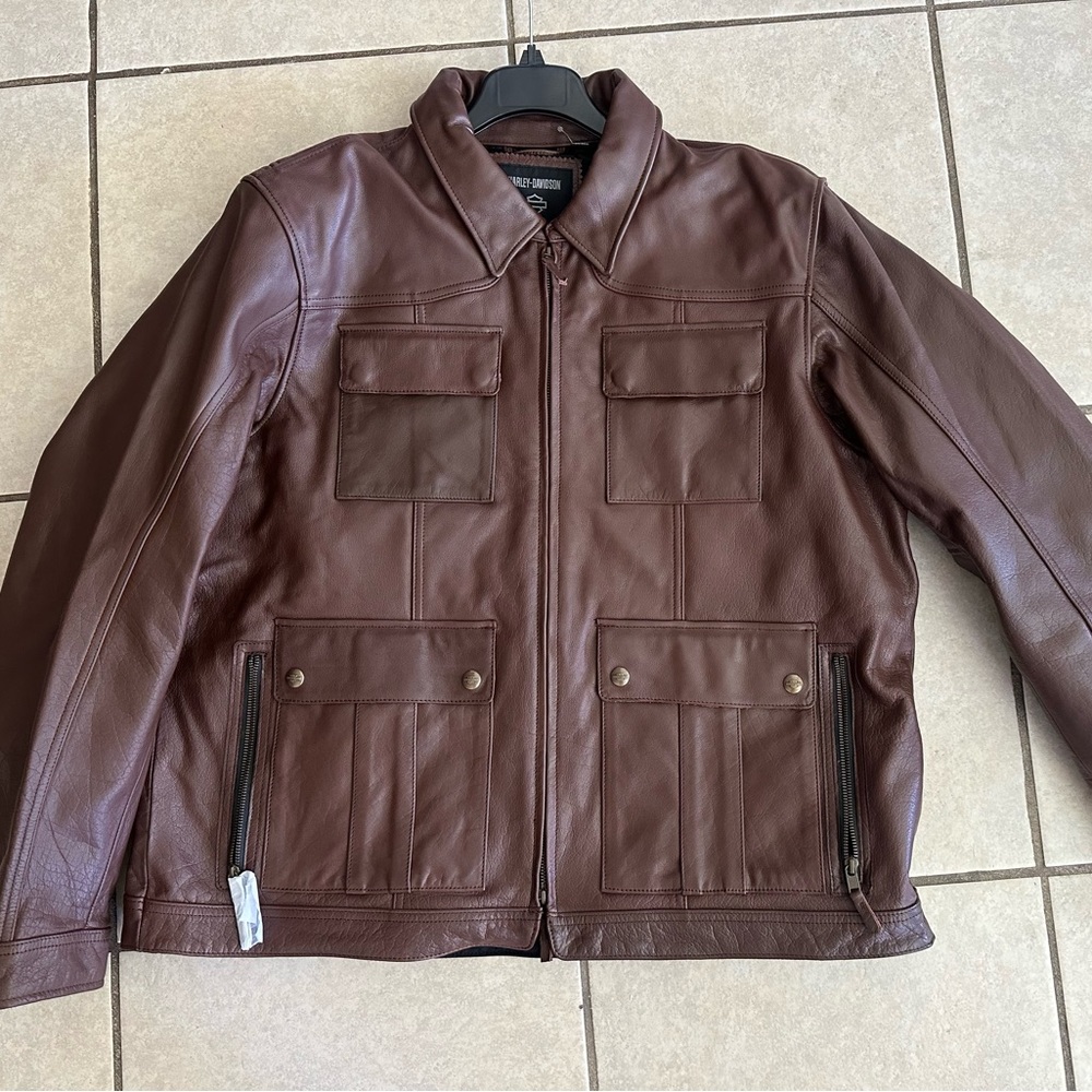 Harley-Davidson® Men's Portage Midweight Leather Jacket - Brown 98002-22VM